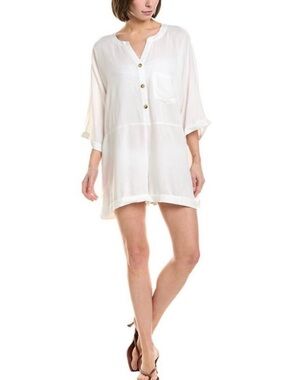 Hermoza Mary Clare White Romper Cover Up Resortwear Beach Swim Size Large